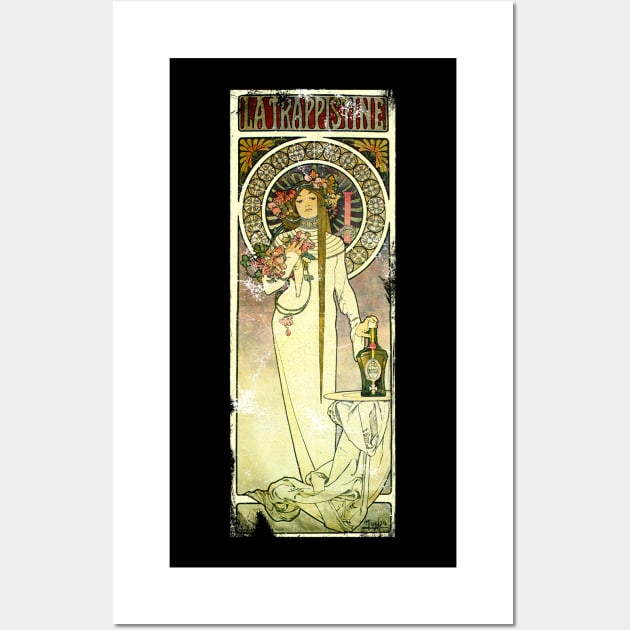 Art Nouveau - LaTrappistine Alphonse Mucha Wall Art by AltrusianGrace